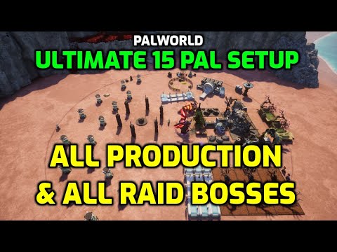 Palworld: Ultimate End Game 15 Pal Setup | All Raid Bosses & End Game Base Production