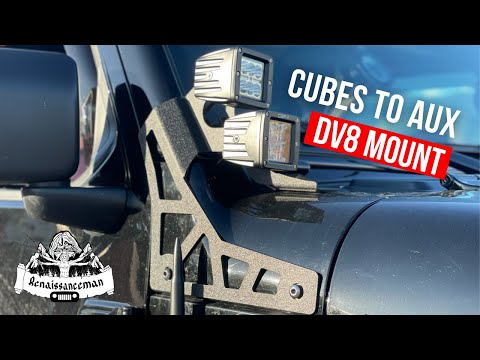 Cube Lights Wired to Aux Switches | Jeep Gladiator & JL Wrangler | DV8 Dual Light Mount