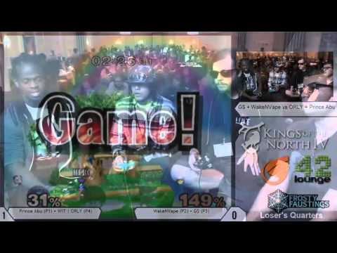 KotN4 - PrinceAbu (P1) + WIT | ORLY (P4) vs WakeNVape (P2) + G$ (P3) - Melee 2v2 LQs