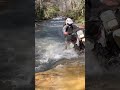 Deep water crossing on dirt bike