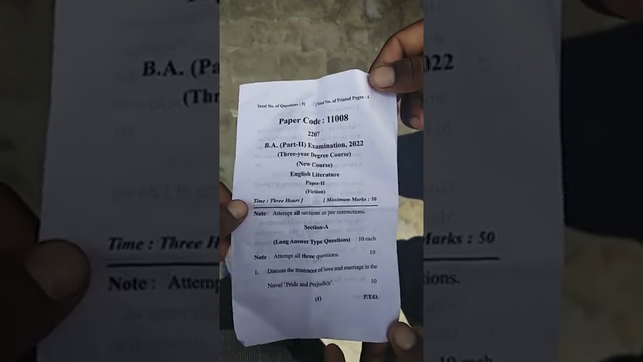 BA 2nd English literature 2nd paper 2021-2022