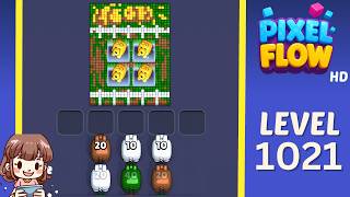 Pixel Flow Level 1021 Solution Walkthrough