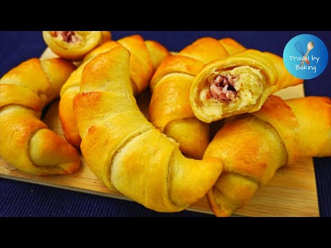How to make soft ham bread rolls | Venezuelan Cachitos