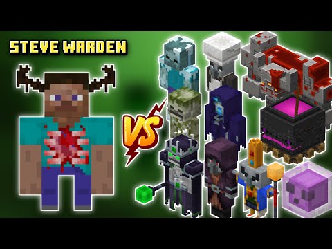 Steve Warden vs All Minecraft Dungeons mobs - Warden vs Minecraft Dungeons mobs