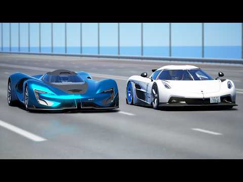 10,000 HP!!! Dodge SRT Tomahawk vs Koenigsegg Jesko Absolut | DRAG & TRACK RACE