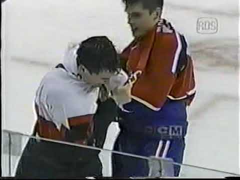 Montreal Canadiens vs Ottawa Senators Line Brawl 1996 Wade Redden vs Vladimir Malakhov