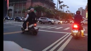 讓女兒見識見識正統台南人的騎車方法（檢舉三張成功）