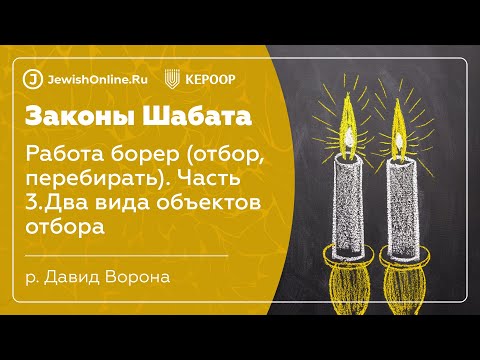 Законы Шабата. Урок 30: Работа борер (отбор). Часть 3: Два вида объектов отбора