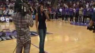 Robyn Janelle sings Nat'l Anthem live at Arco Arena