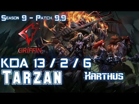 GRF Tarzan KARTHUS vs AATROX Jungle - Patch 9.9 KR Ranked