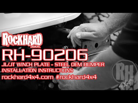 RH 90206 - JL/JT Winch Plate for OEM Steel Bumper - Install Video Instructions by Rock Hard 4x4