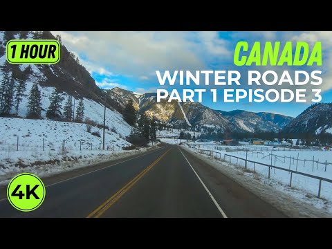 4K Scenic Winter Roads of Canada - Background for Indoor Cycling & Treadmill Workout - Pt 1; Ep 3