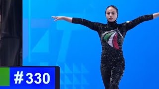 Iranian gymnast Parmin Rouhbakshi competes on vault in hijabi unitard - Asian Championships 2026