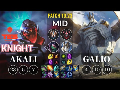TES knight Akali vs Galio Mid - KR Patch 10.23