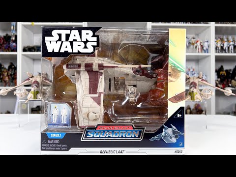 Micro Galaxy Squadron Republic LAAT Gunship Unboxing and Review from Jazwares