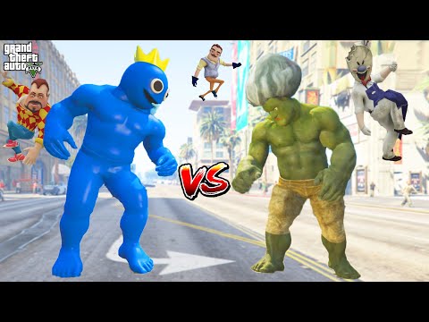 TROUBLE RAINBOW FRIENS VS HULK SCARY TEACHER 😱 GTA 5 Super Powers Battle