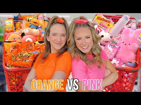 ORANGE 🦁🧡 VS PINK 🌸🎀 NO BUDGET TARGET SHOPPING CHALLENGE #shopping #challenge #colors #popular
