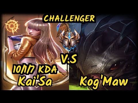 SK Crownshot (KAI'SA) vs KOG'MAW - 10/1/7 KDA BOTTOM ADC CHALLENGER GAMEPLAY - EUW