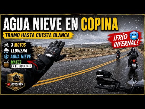    ❄️ AGUA NIEVE EN COPINA | EL FRÍO MÁS BRUTAL RUMBO A CUESTA BLANCA 🏍️