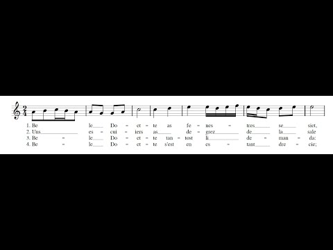 CHANSON DE TOILE: Bele Doette PDF SCORE