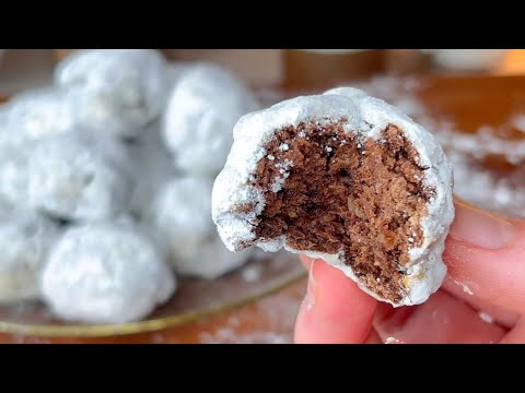 Chocolate Hazelnut Snowball Cookies