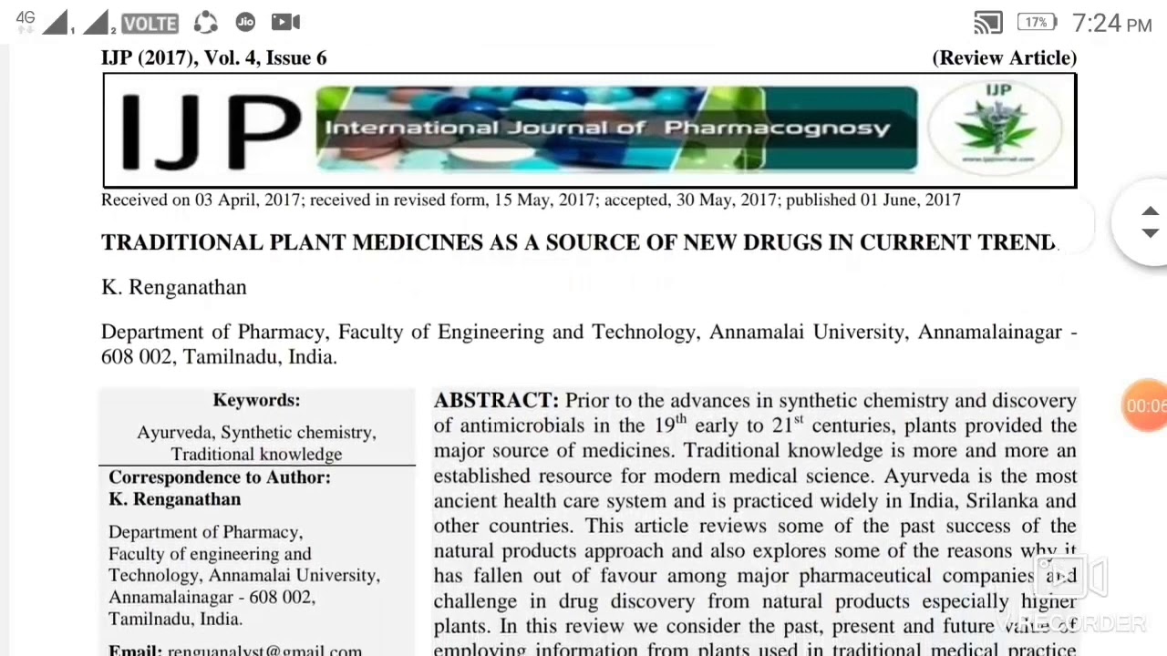 Pharmacognosy review article