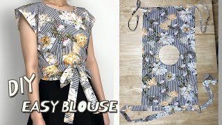 DIY Simple Wrap Top / Rectangle shirt / Summer Cro