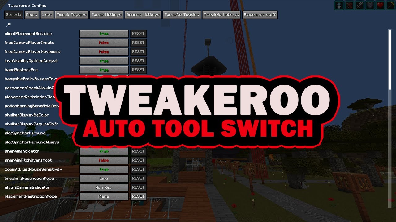 Minecraft Tweakeroo Tutorial - Auto tool switch, mining made easy