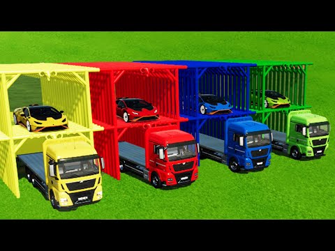 TRANSPORT SMALL COLORED FENDT TRACTORS WITH SCANIA TRUCK - Farming Simulator 22