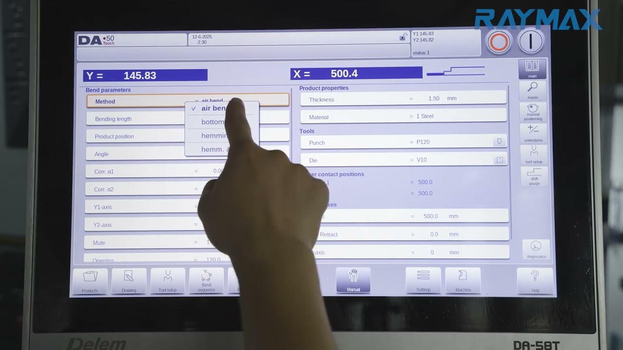 RAYMAX DELEM DA58Tx Control System Introduction and Operation for Press Brake
