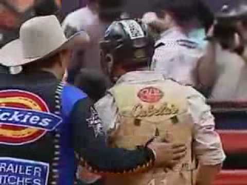 PBR Bull Scene of the Crash kicks Mark Lopes in the butt!