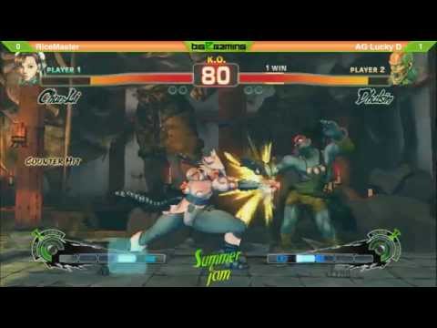 Summer Jam 9 - USF4 - Top 32 - RiceMaster (Chun-Li) vs AG Lucky D (Dhalsim)