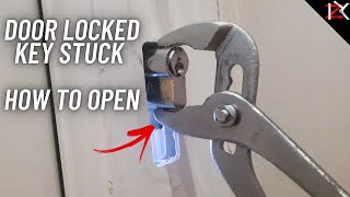 DOOR LOCKED - Key Stuck In Door Keyhole - How To Snap OFF Door Cylinder - NO Allen Key Needed