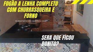 área gourmet completa, com fogão a lenha churrasqueira e forno, ficou incrível!!