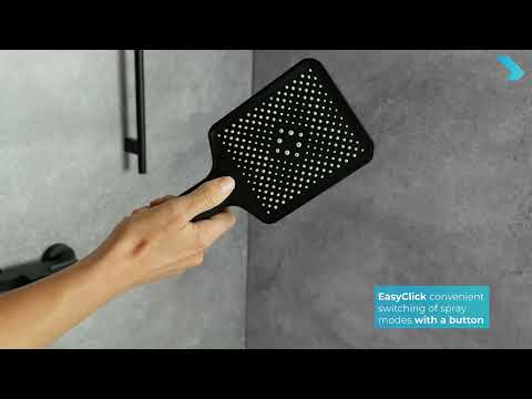 kielle Arkas I - Set de duș cu baterie, bară, furtun și pară de duș, negru mat 10211SN14