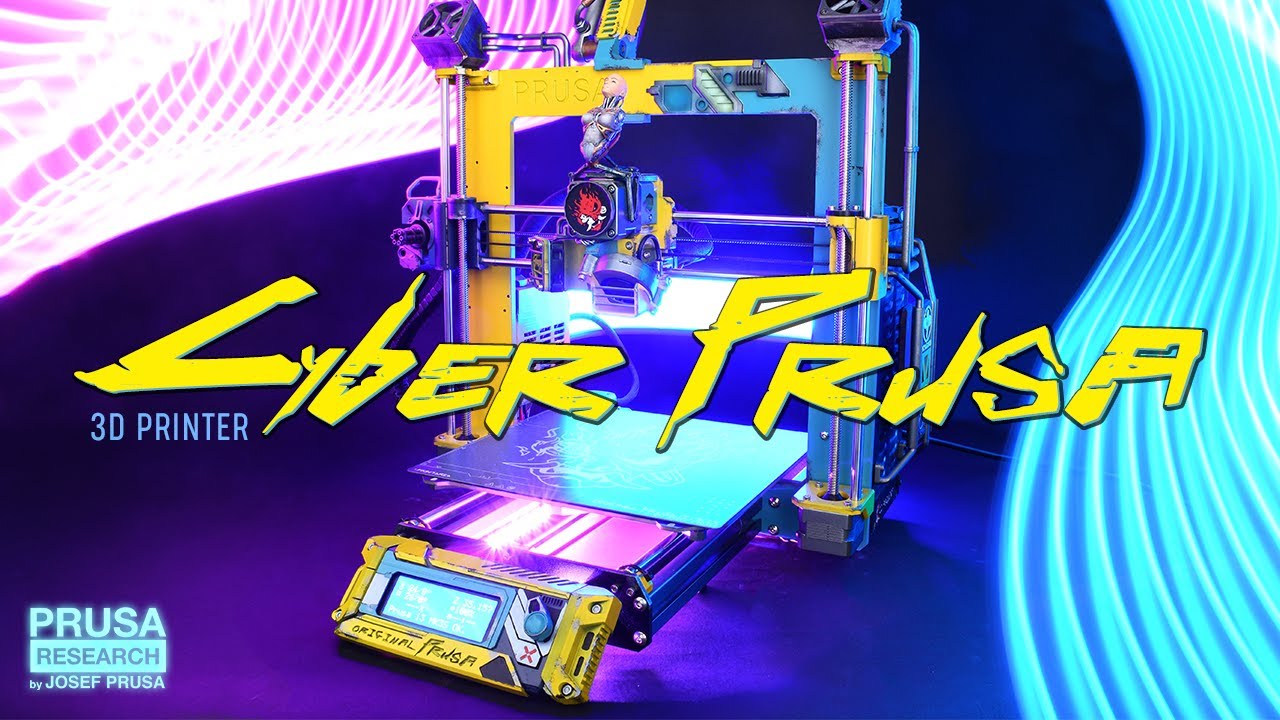 Cyberpunk-themed Original Prusa i3 MK3S+ 3D Printer - YouTube