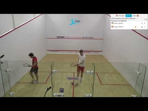 Lénárd Püski - Edmon Lopez (Hungry vs Spain) - ESF European Team Squash Championships 2023