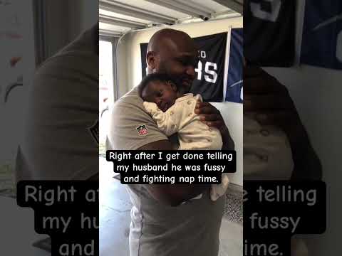 Newborn calms down when dad holds him. #daddyson #newbornbaby #firsttimeparents #funnyvideo