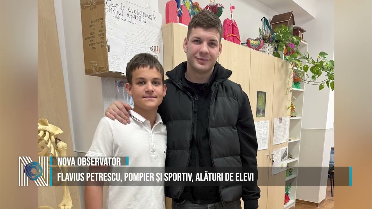 FLAVIUS PETRESCU, POMPIER ȘI SPORTIV, ALĂTURI DE ELEVI