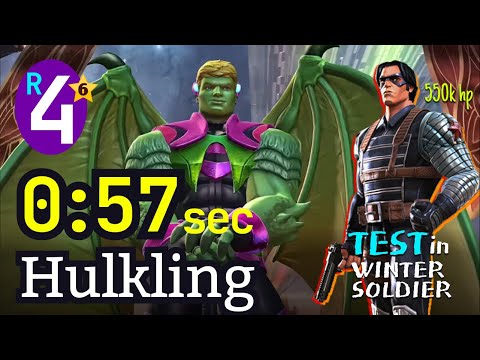 6* Hulkling 4 Rank, No boost 57 sec | ROL - Winter Soldier 550k hp #mcoc
