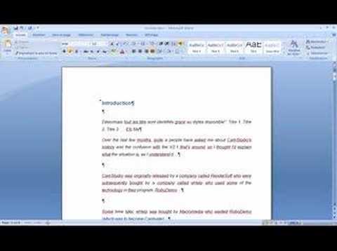 comment construire un sommaire dans word