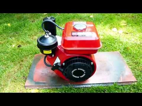 Portable diesel clone engine running demonstration