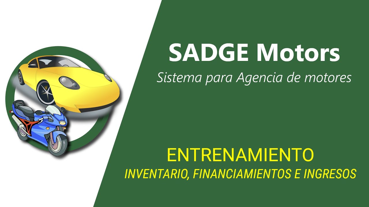 SADGE MOTORS - INVENTARIO, VENTAS, FINANCIAMIENTOS E INGRESOS