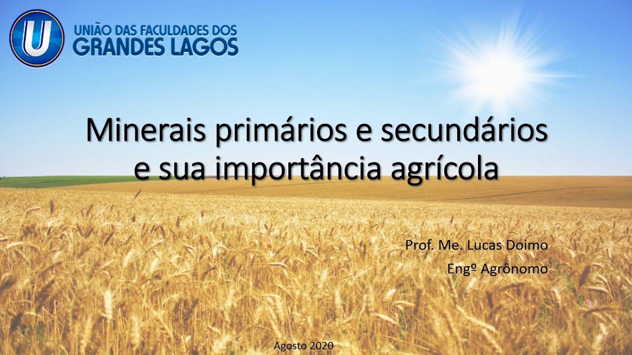 Videoaula Gênese do Solo - Minerais Primários e Secundários e sua Importância Agrícola
