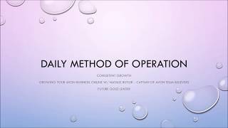 My Daily Method of Operation: How to Sell Avon Online