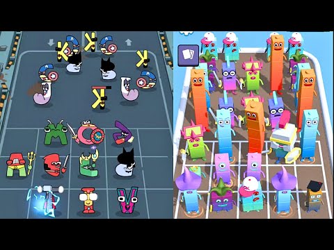 Merge Alphabet Lore vs Merge Number Cube Run, ABC Letter Run, Merge Battle ⭐ abcd...vwxyz