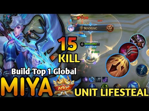Almost SAVAGE!! Monster Sidelane Miya with LifeSteal Build Be Like - Build Top 1 Global Miya ~ MLBB