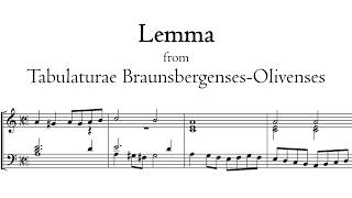 'Lemma' from Tabulaturae Braunsbergenses-Olivenses - Schnitger organ, Norden, Hauptwerk
