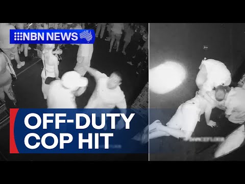 The moment an off-duty police officer was knocked-out | 9 News Australia