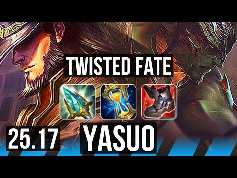 TWISTED FATE vs YASUO (MID) | 500+ games | KR Master | 25.17